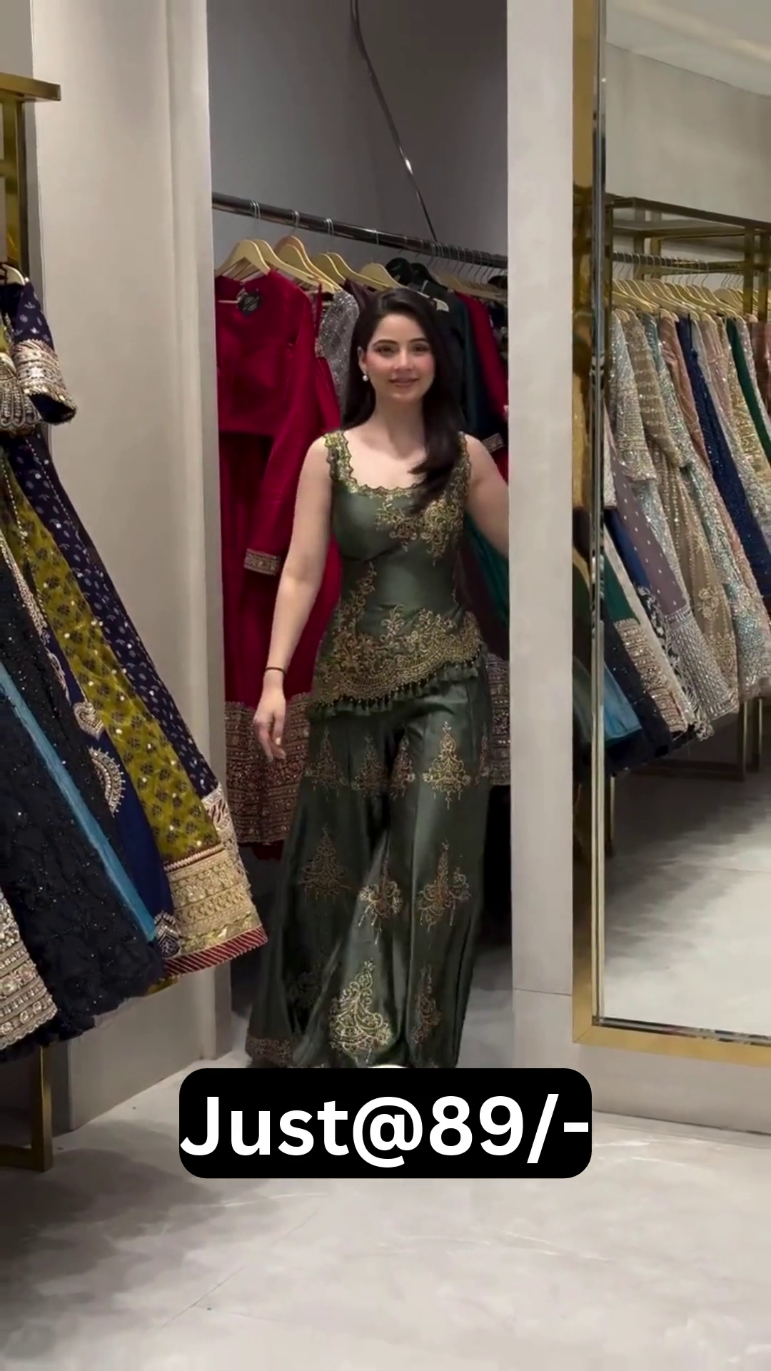 Elegant Dark Green Embroidered Lehenga Choli Set for Weddings and Festive Occasions